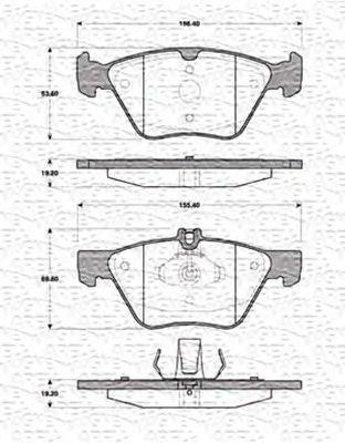 MAGNETI MARELLI 363702161316 -  Комплект тормозных колодок, дисковый тормоз